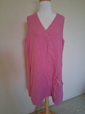 Cut Loose Size L 100% Linen Sleeveless Shift Dress Tunic